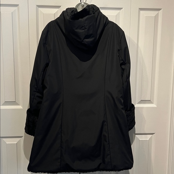 Guillaume Black Hooded Faux Fur Lined Coat Size L - Picture 9 of 15